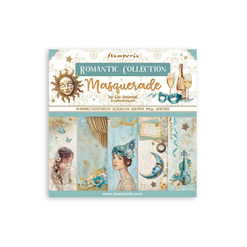 Bloc de Scrapbooking 10 Hojas Doble Cara Masquerade Stamperia