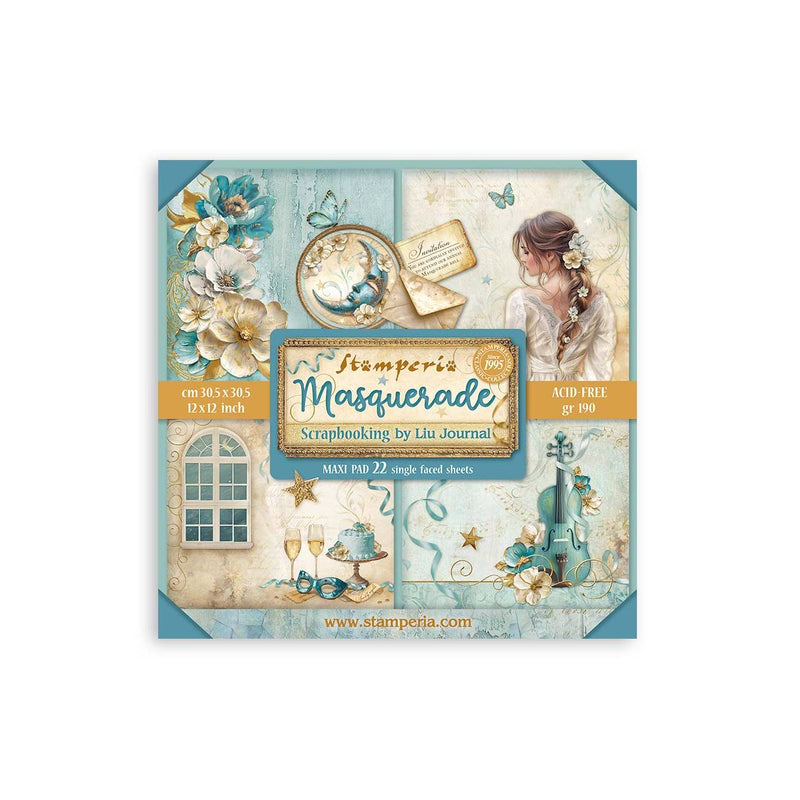 Bloc de Scrapbooking 22 Hojas Una Cara Masquerade Stamperia