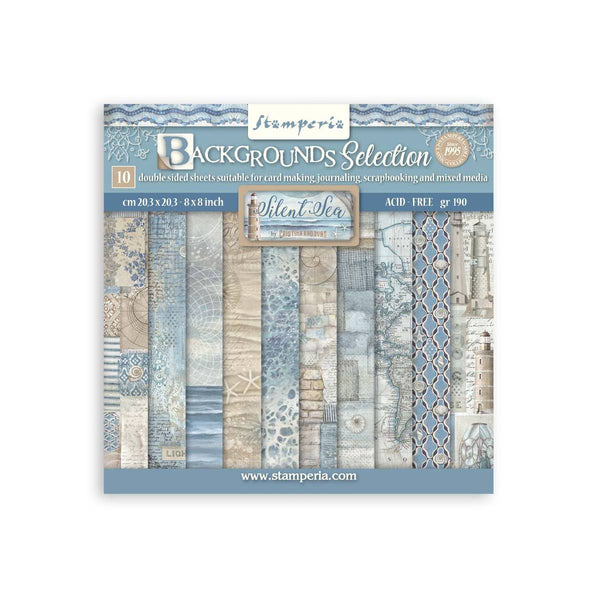 Bloc Scrapbooking 10 Hojas Backrounds Silent Sea Stamperia