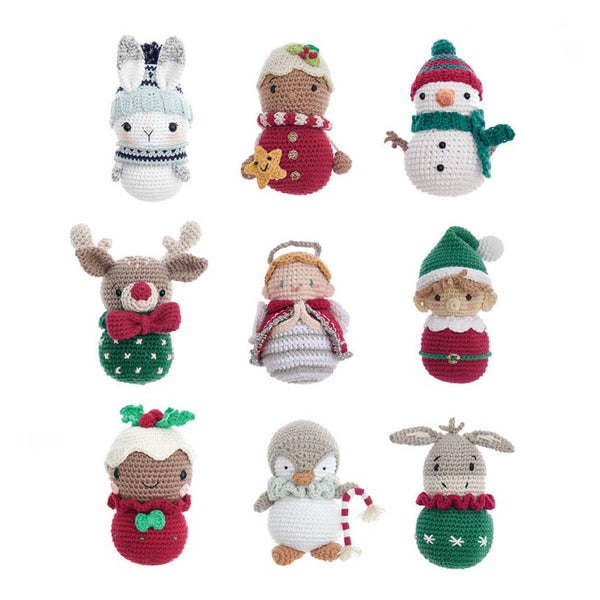 Pack 9 Amigurumis Bolas Navidad Ricorumi