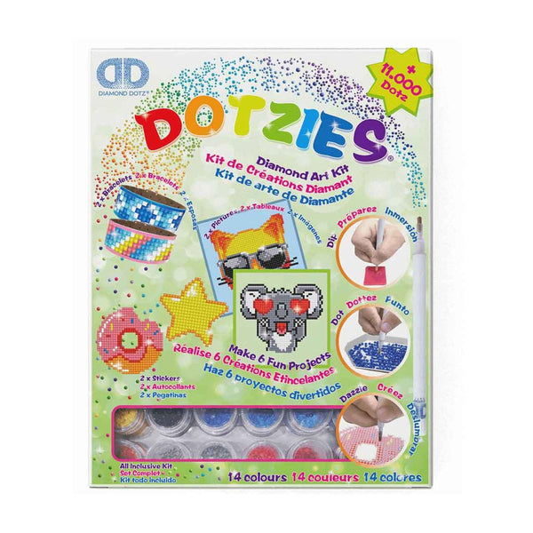 set de 6 proyectos para pintar por diamantes de diamond dotz