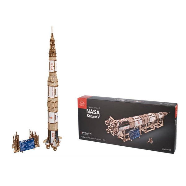 maqueta madera Saturno V NASA Ugears