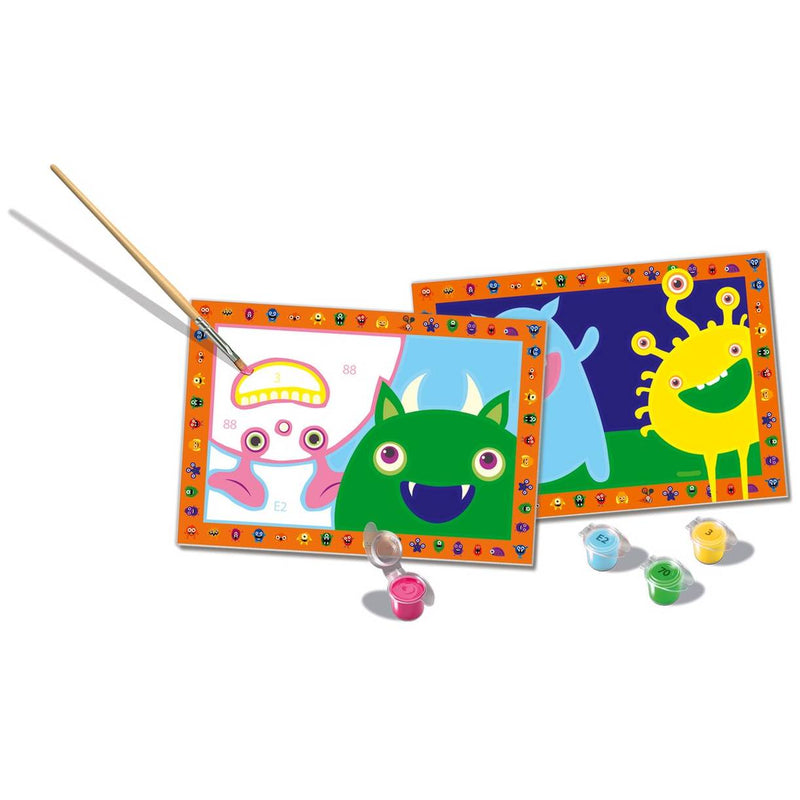 set de pintar por números infantil monstruos creart Ravensburger