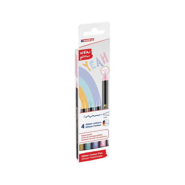 4 rotuladores edding 1200 glitter pastel