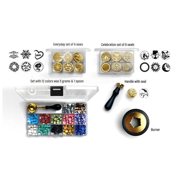 set cera y lacre completo starter set stamperia wax and seal