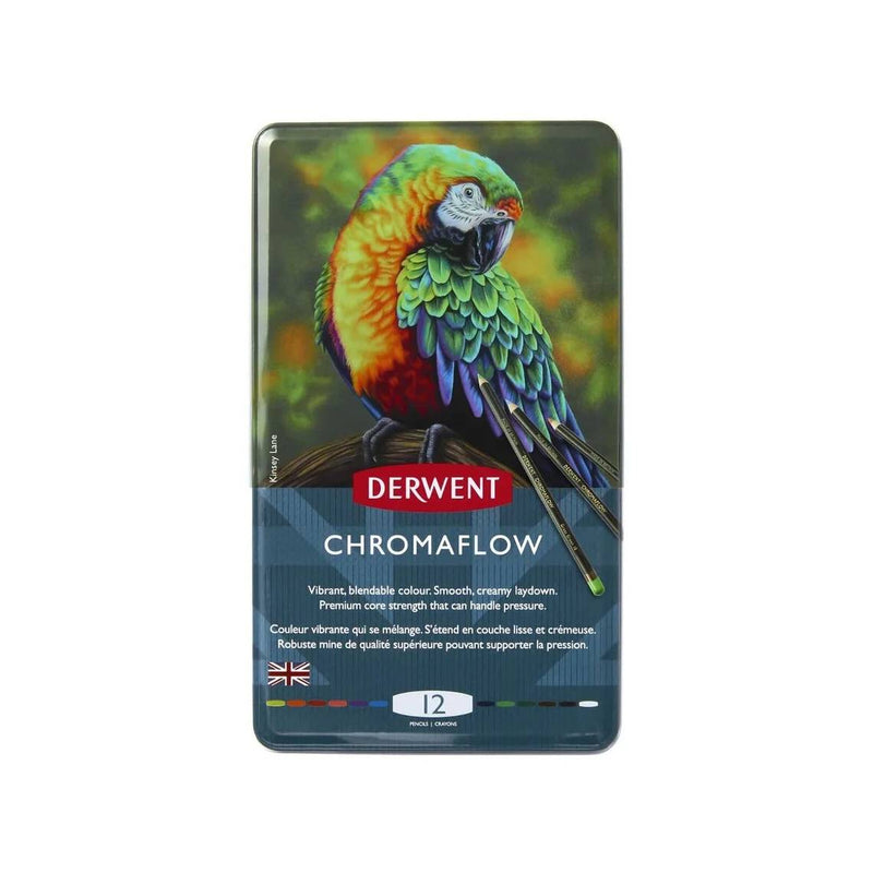 tapa del set de lápices de colores chromaflow marca derwent