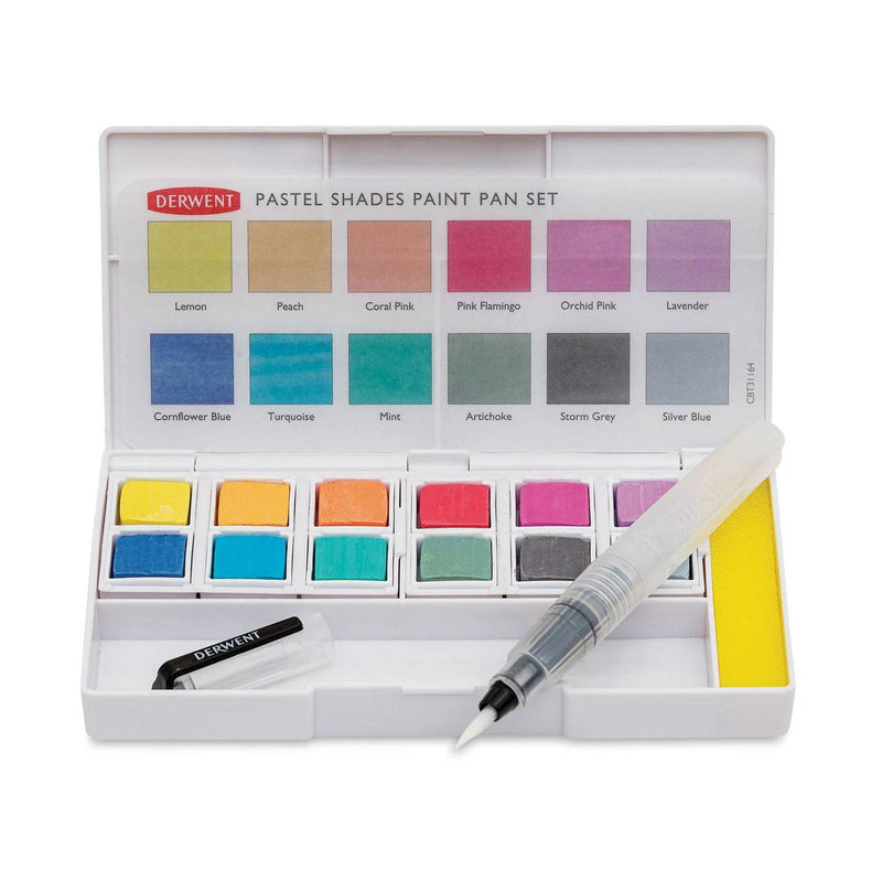 set 12 pastillas de pintura colores pastel derwent