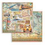 papel de scrapbooking manualidades transportes 500 stamperia art of travelling