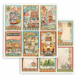 hoja de scrapbooking manualidades 6 seis cartas six cards art of travelling stamperia