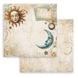 stamperia masquerade papel de scrap sol y luna