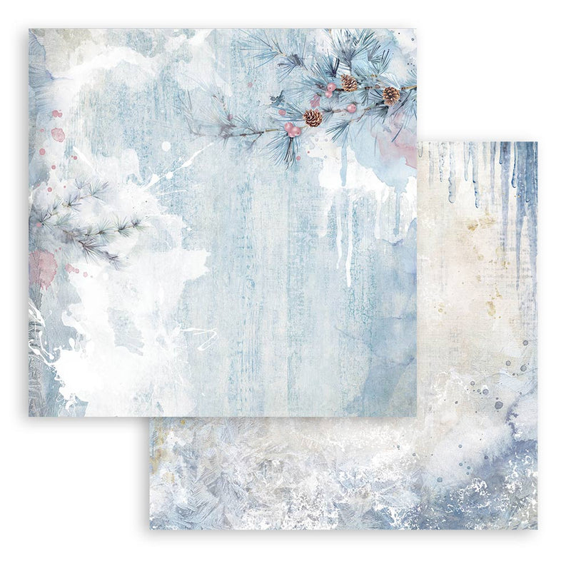 papel de scrap suelta azul nieve dewdrops stamperia