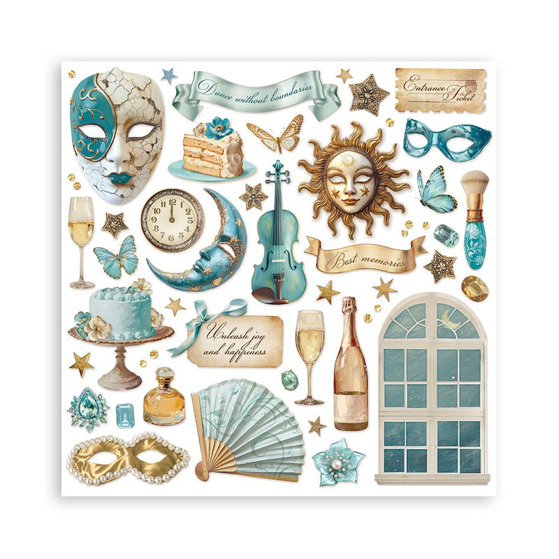 Bloc de Scrapbooking 22 Hojas Una Cara Masquerade Stamperia