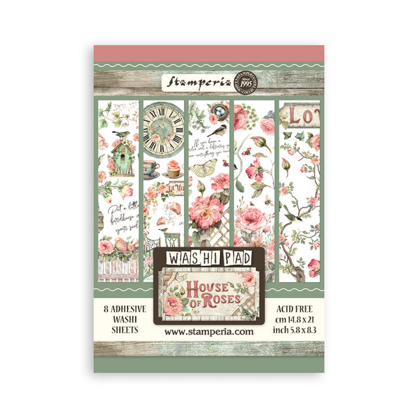 Washi Pad 8 Hojas A5 House of Roses Stamperia