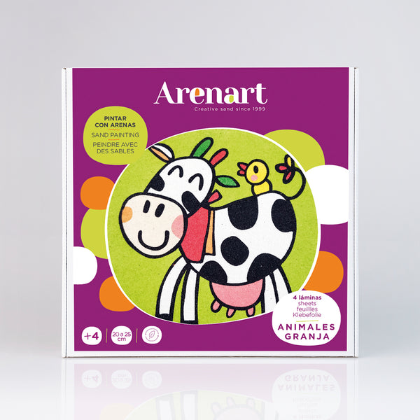 kit de pintar con arenar láminas para niños de animales de granja arenart