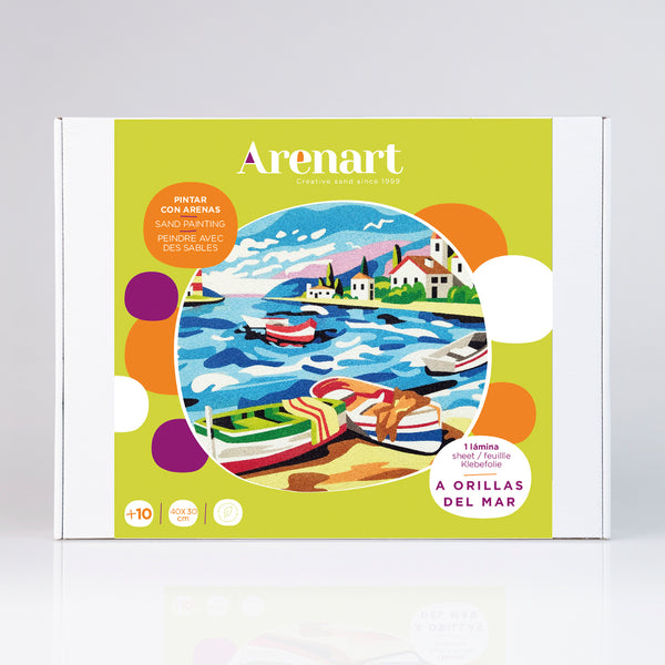 kit pintar con arena arenart lámina a la orilla del mar arenart