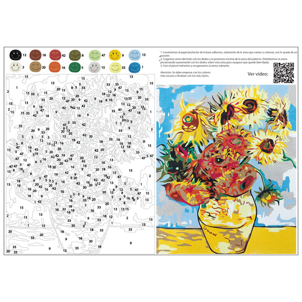 set de pintar con arenas arenart girasoles de Van Gogh para adultos