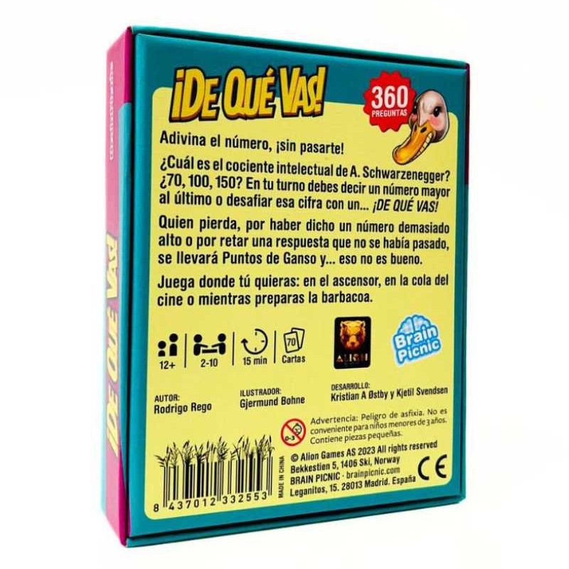 juego de cartas ¡de qué vas! brainpicnic