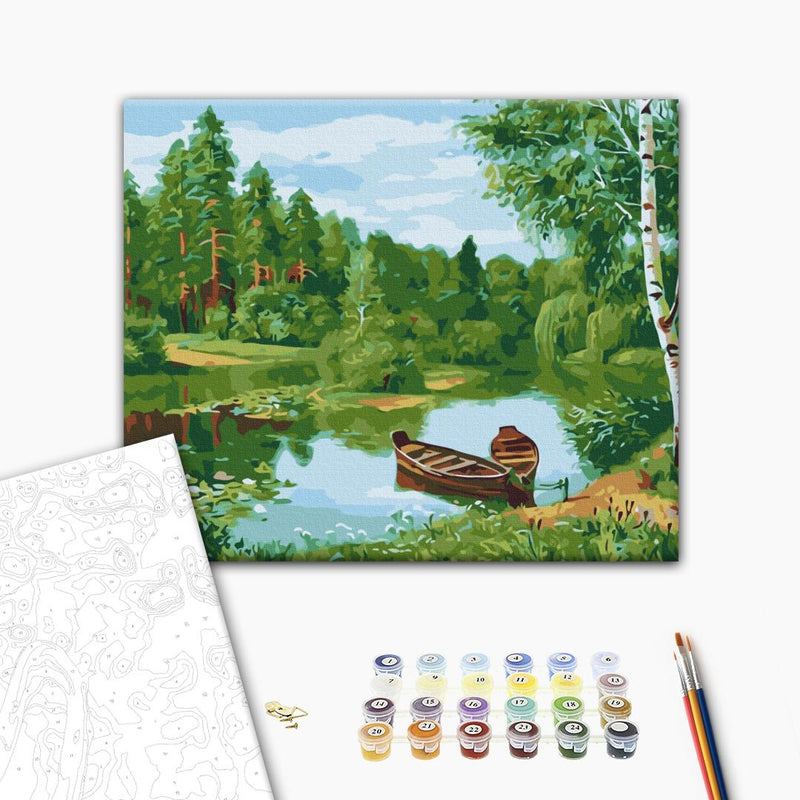 Pintar por Números Lago en el Bosque Brushme