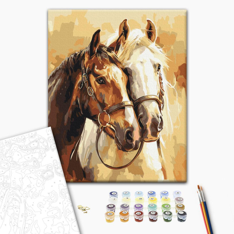 Pintar por Números Caballos Nobles Brushme