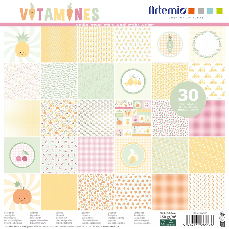 Bloc de Scrap 30 Hojas Vitamines Artemio