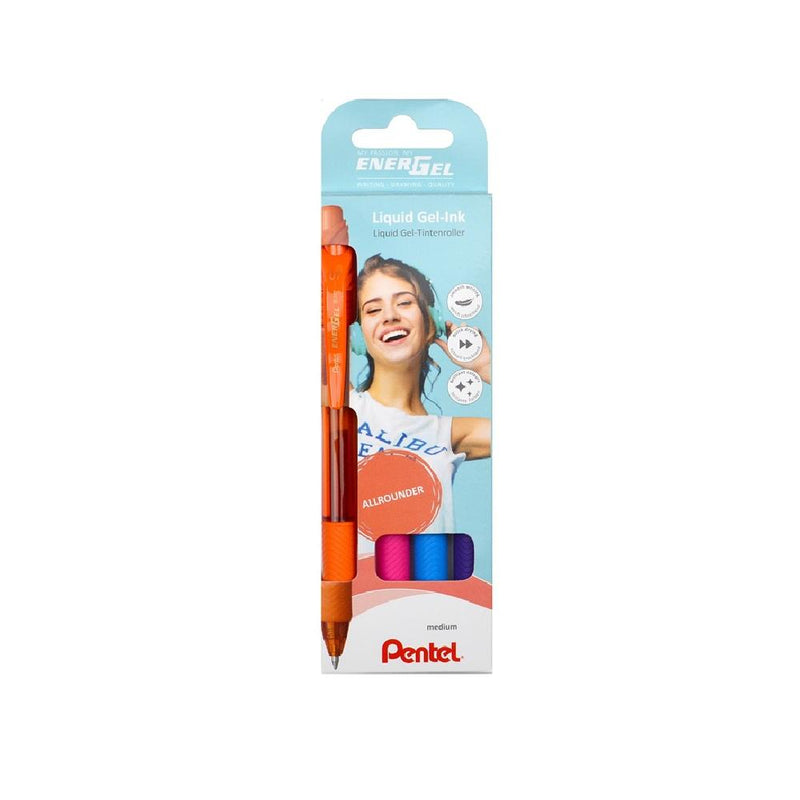 Set de 4 Bolígrafos EnerGel BL107 Fantasía Pentel