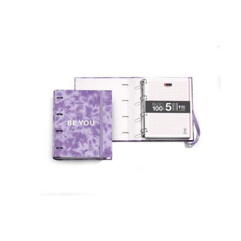 Carpeta Recambio 100 Hojas A4 4 Anillas Tie Dye Lavanda Miquelrius