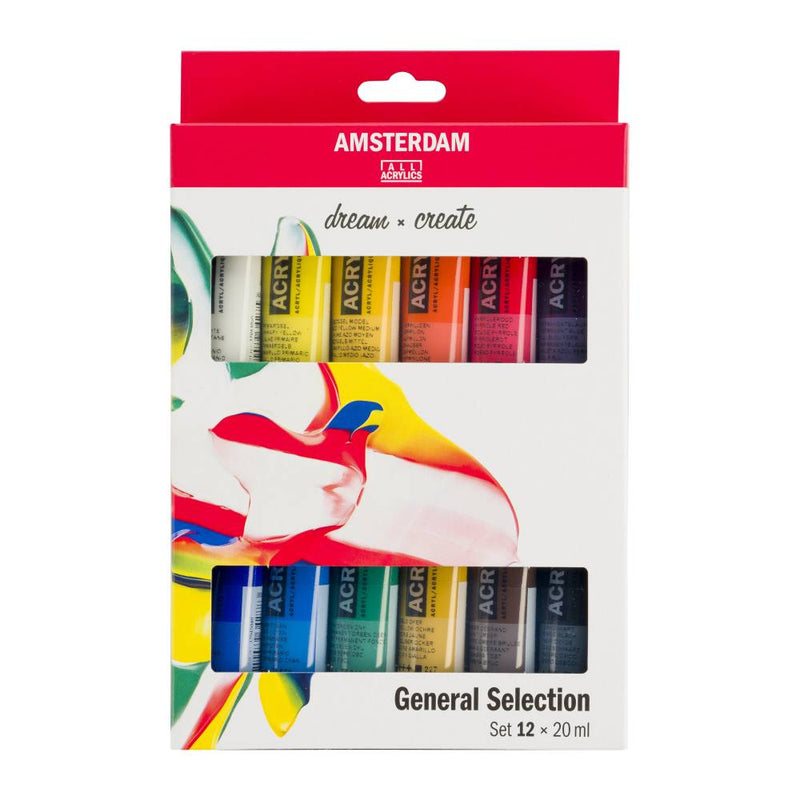 Set 12 Tubos Acrílicos 20ml Amsterdam