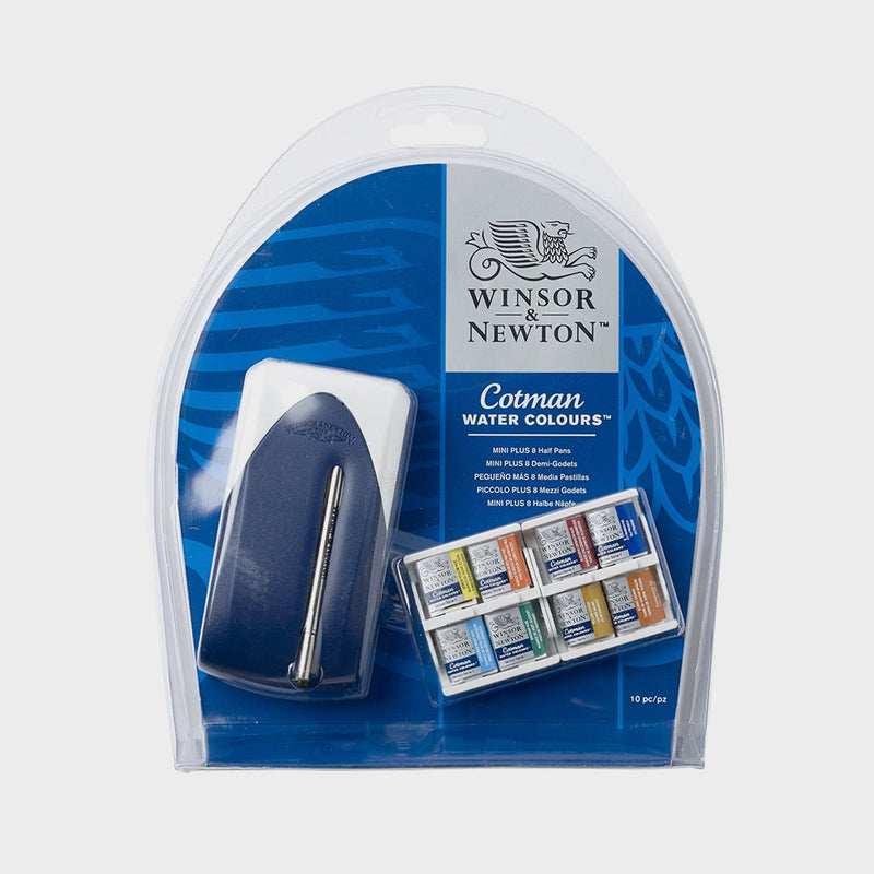 Caja Acuarela MINI PLUS 8 medias pastillas Cotman Winsor & Newton