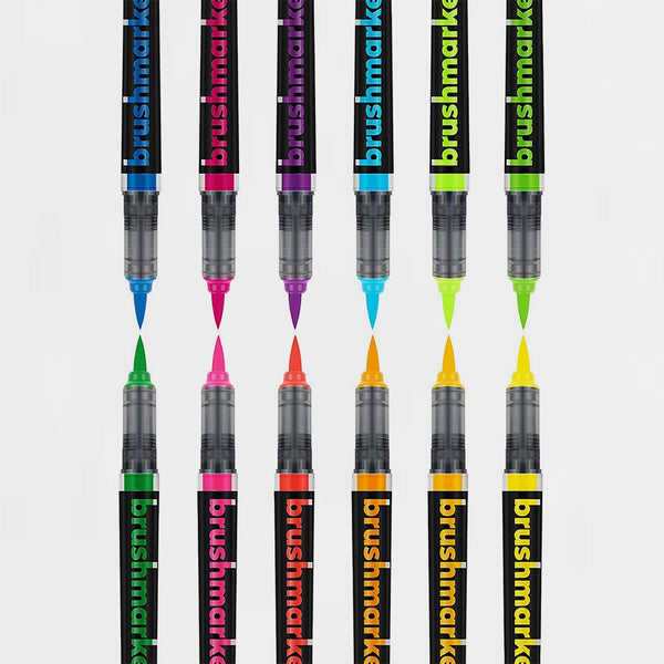 MISDUWA Rotuladores lettering 24 colores rotuladores punta fina, rotuladores  doble punta brush pen para acuarelas dibujos y coloreado : :  Oficina y papelería