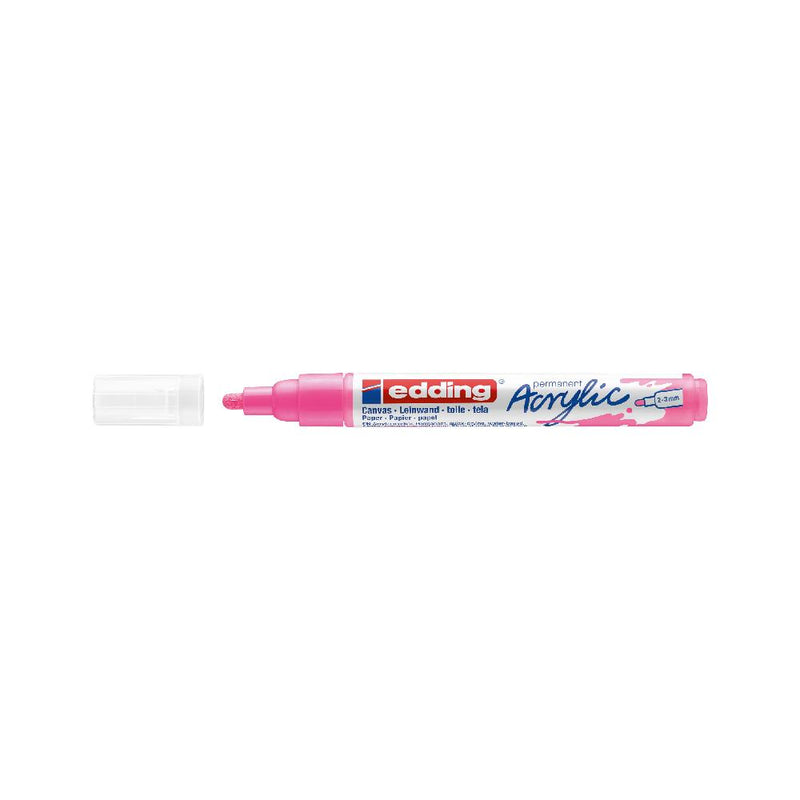 Rotulador Permanente Pintura Acrílica de 2-3mm Rosa Neón Edding