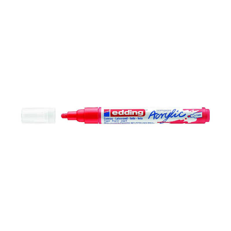 Rotulador Permanente Pintura Acrílica de 2-3mm Rojo Tráfico Edding