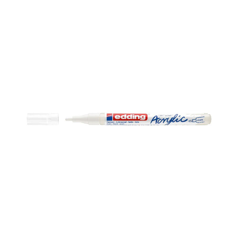 Rotulador Permanente Pintura Acrílica de 1-2mm Blanco Edding