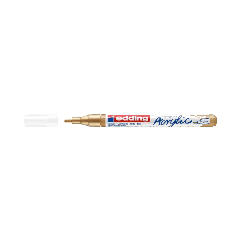 Rotulador Permanente Pintura Acrílica de 1-2mm Oro Edding