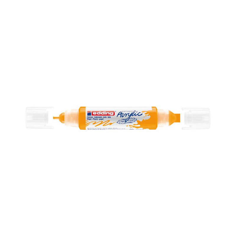 Rotulador Permanente Pintura Acrílica Doble Punta 2-3mm 5-10mm Amarillo Sol Edding