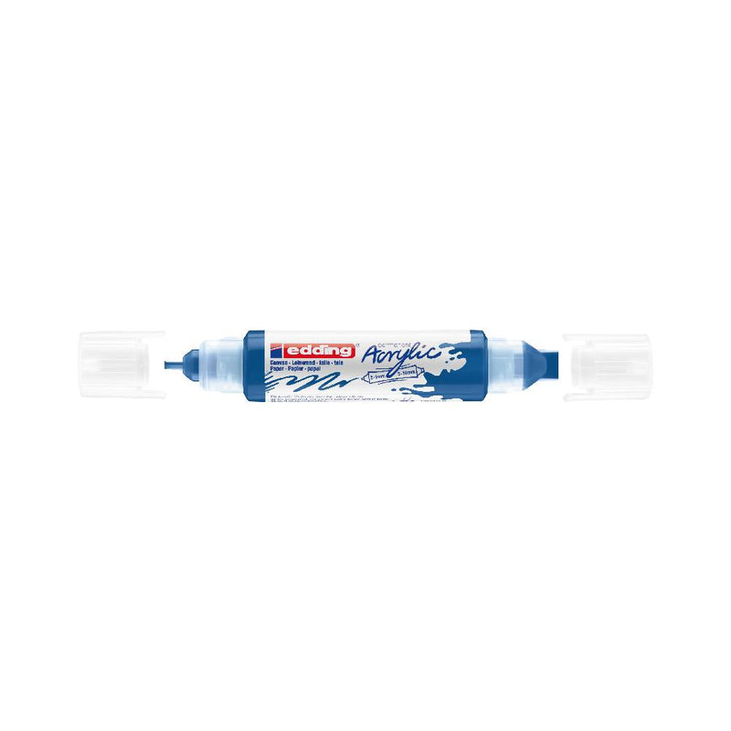 Rotulador Permanente Pintura Acrílica Doble Punta 2-3mm 5-10mm Azul Genciana Edding