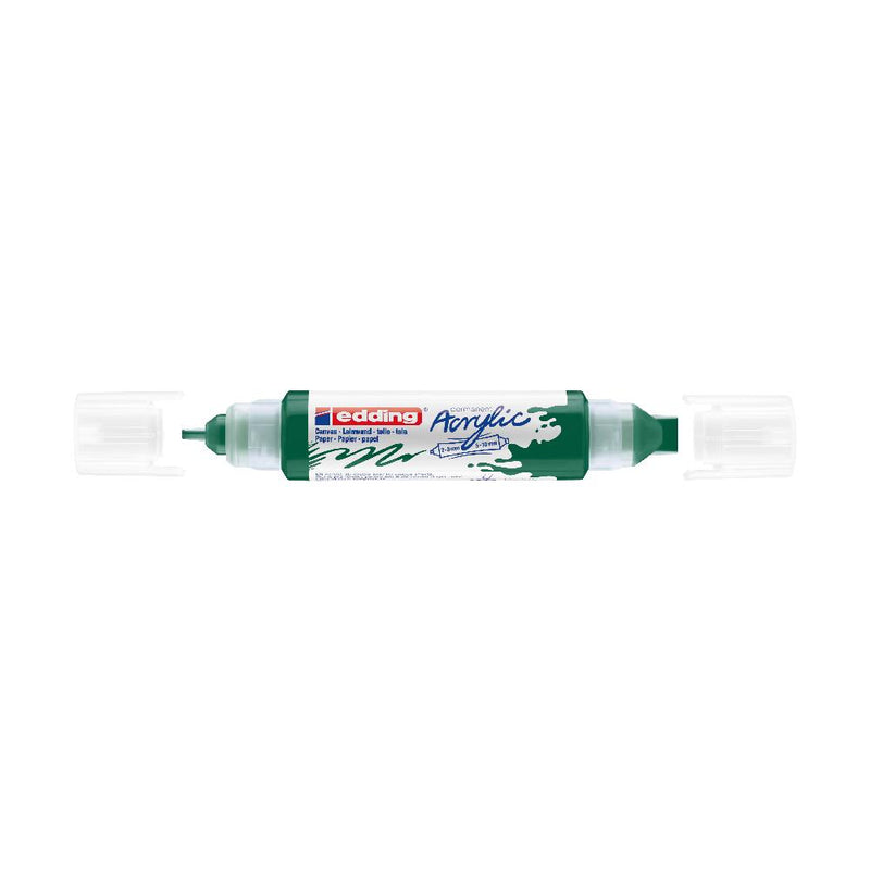 Rotulador Permanente Pintura Acrílica Doble Punta 2-3mm 5-10mm Verde Musgo Edding