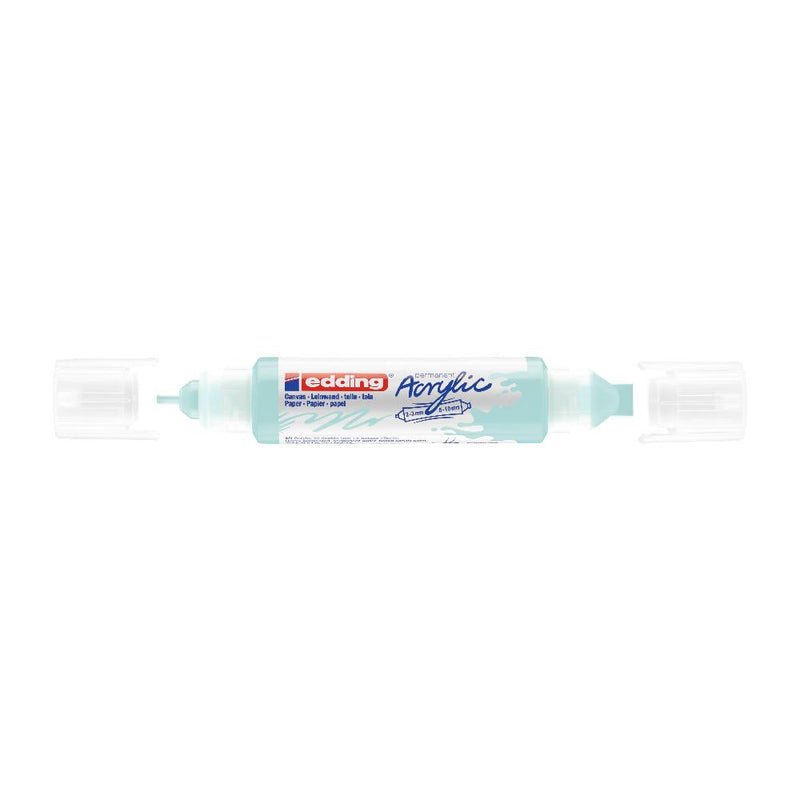 Rotulador Permanente Pintura Acrílica Doble Punta 2-3mm 5-10mm Azul Pastel Edding