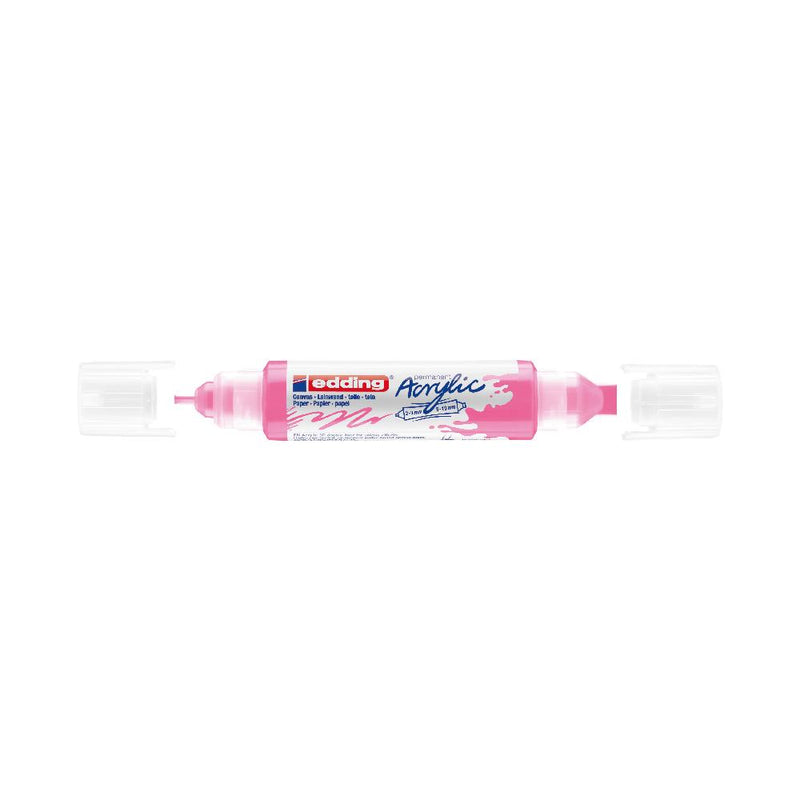 Rotulador Permanente Pintura Acrílica Doble Punta 2-3mm 5-10mm Rosa Neón Edding