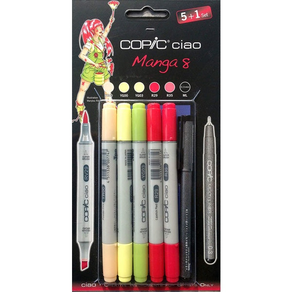 Set 5+1 Rotuladores Manga 8 Copic Ciao