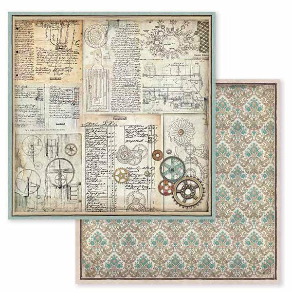 Papel Scrap Voyages Fantastiques Mecanismos 30x30 Stamperia